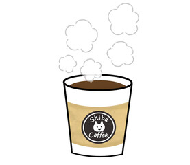 暖かく湯気が立っている紙コップに入ったホットコーヒー（蓋なし）