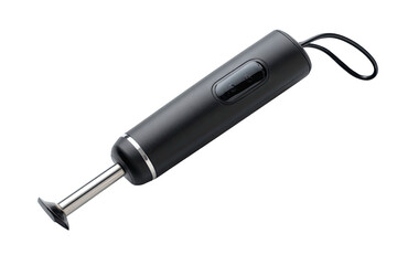 Black cylindrical immersion blender with steel foot