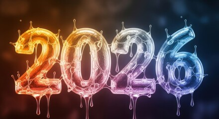 Celebrate 2026 with vibrant, melting numbers! Add a splash of color and excitement to your designs for a fresh, modern feel that captures the future
