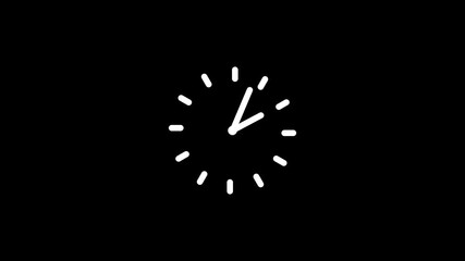 Vintage Clock Animation Loop, on the transparent background Minimalist clock icon. 4k video motion graphic animated - Powered by Adobe