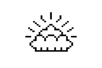 Obraz premium Shining Treasure Pile Icon, Pixel Art Style, White Background, Isolated Design