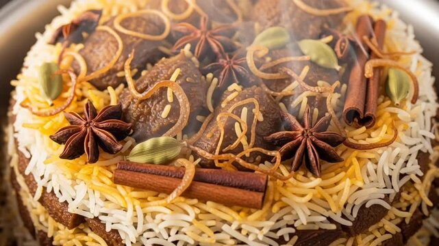 Delicious Biryani A Flavorful Rice and Meat Dish with Aromatic Spices