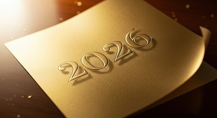 Elegant golden 2026 new year design for luxury branding, marketing, and sophisticated advertising campaigns. Celebrate the future year with style and grace
