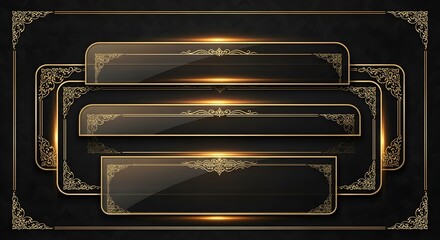 Elegant Luxury UI with Gold Tinted Glassmorphism Layers