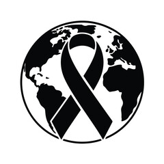 World Aids day vector design concept with globe and red ribbon for awareness of hiv and global health issues isolated on white background