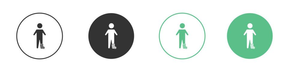 Man with broken leg icon for web design, templates, infographics and more