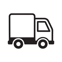  Minimalist Black Truck Silhouette Icon with Bold Shapes and Clean Outline Design.