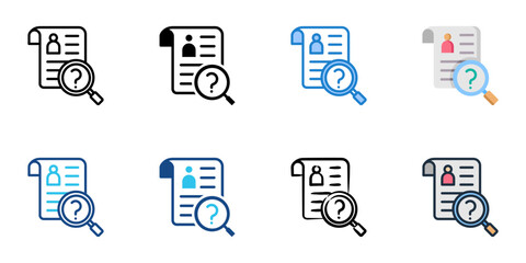 Background check icon set multiple style collection 
