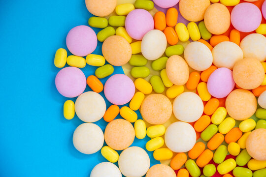 Candy on the colorful background