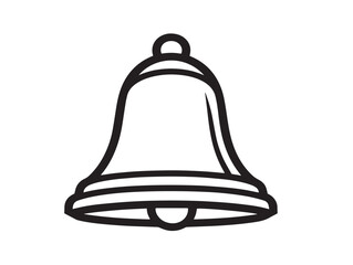 Bell icon 2D vector line art in a clean minimalist design black