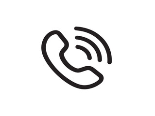 Call icon 2D vector line art in a clean minimalist style black