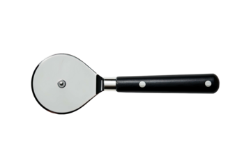 Pizza cutter circular blade, black handle on black