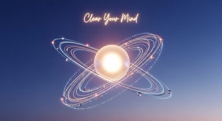 Find clarity and focus with this calming cosmic sphere, perfect for mindfulness campaigns and promoting mental wellness in a visually stunning, ethereal way