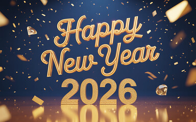 Happy New Year 2026 celebration design with festival background