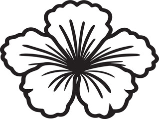 Hibiscus icon 2D vector line art in a clean minimalist style black