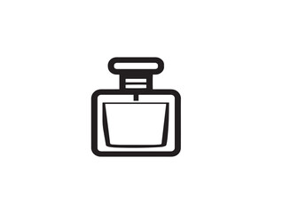Perfume icon 2D vector line art in a clean minimalist design black