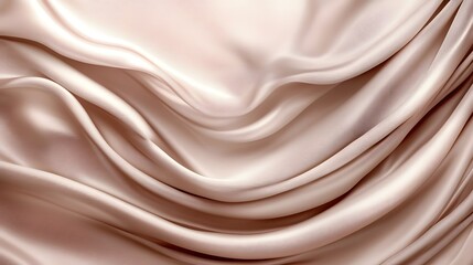 Soft beige fabric drapes elegantly with smooth, flowing texture under gentle light