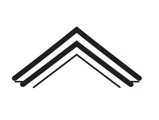 Roof icon 2D vector line art in a clean minimalist style black