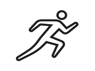 Runner icon 2D vector line art in a clean minimalist style black