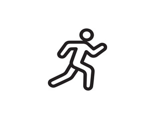 Runner icon 2D vector line art in a clean minimalist illustration black