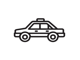 Naklejka premium Taxi icon 2D vector line art in a clean minimalist design black
