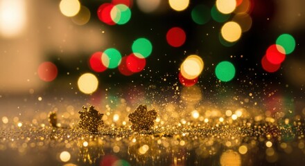 Beautiful Christmas Glitter with Colorful Bokeh Lights
