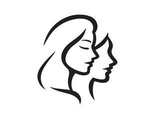 Women day icon 2D vector line art in a clean minimalist design