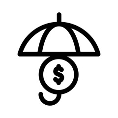 Insurance Icon Financial Line Style Vector