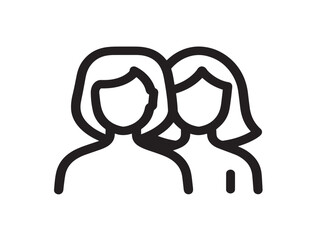 Women day icon 2D vector line art in a clean minimalist illustration