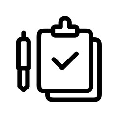 Checklist Board Icon Business Marketing Line Style Symbol Vector