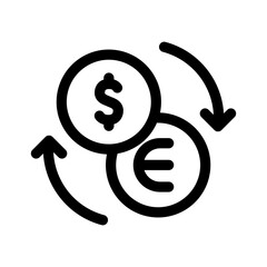 Money Changer Icon Financial Line Style Vector