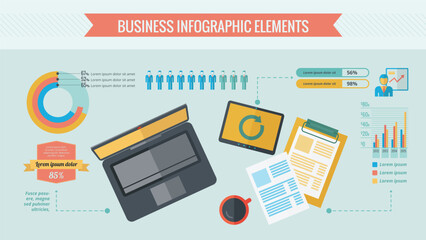 business infographic template vector customizable elements