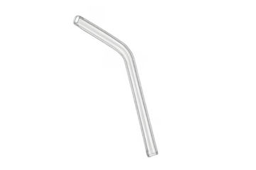 Reusable bent glass drinking straw for eco-friendly use