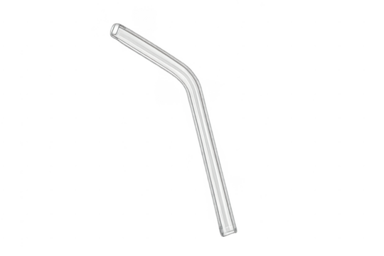 Reusable bent glass drinking straw for eco-friendly use