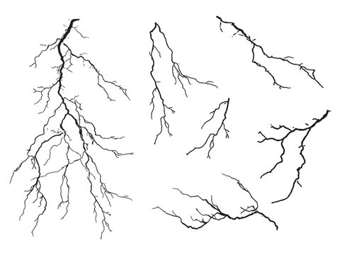 hand drawn lightning tunder illustrations