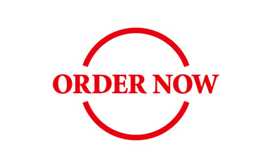 ORDER NOW - Red Rubber Stamp with text ORDER NOW
