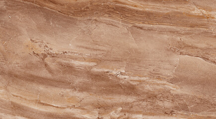 Warm Beige and Rosy Brown Onyx Marble Texture with Smooth, Wavy Horizontal Bands and Subtle Veining, Ideal for Interior Design Surfaces