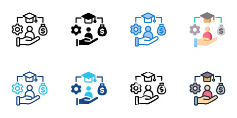 Job requirements icon set multiple style collection 
