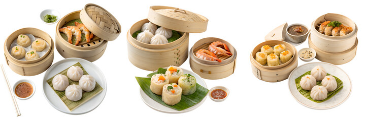 Set of a plate winter cake of food isolated on a transparent background