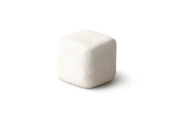 White sugar cube isolated on transparent background