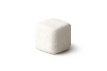 White sugar cube isolated on transparent background