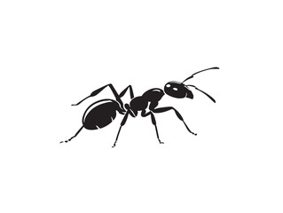 Elegant insect colony ant silhouette vector illustration element
