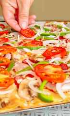 Making Homemade Pizza. The Process