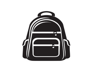 Modern stylish backpack graphic silhouette vector illustration