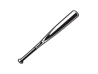 Simple bold bat sporting icon silhouette vector illustration