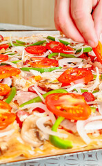 Making Homemade Pizza. The Process