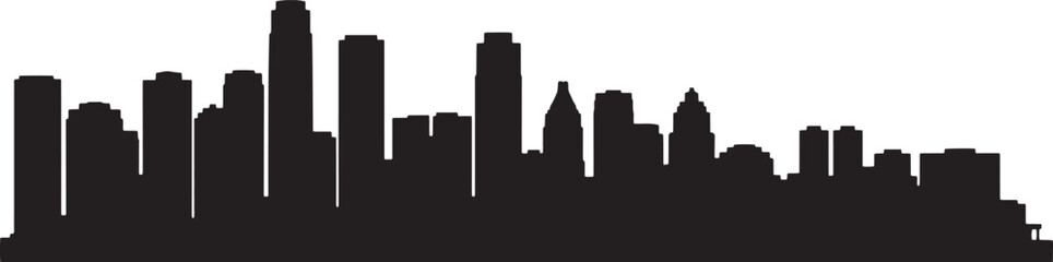 Los angeles city skyline silhouette vector illustration in flat design style © MDSHOFIQUL