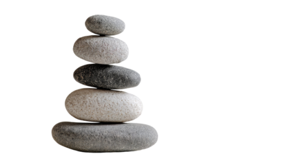 zen stones on white background