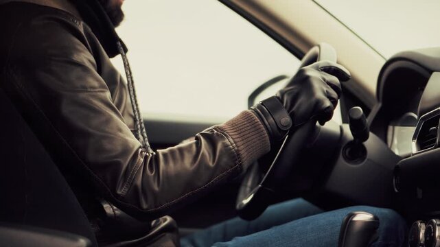Chauffeur Navigating Automobile on Road Trip. Automotive Transportation and Road Safety