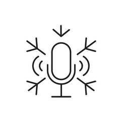 A vector icon representing voice search for holiday deals and offers, created in line style with editable stroke